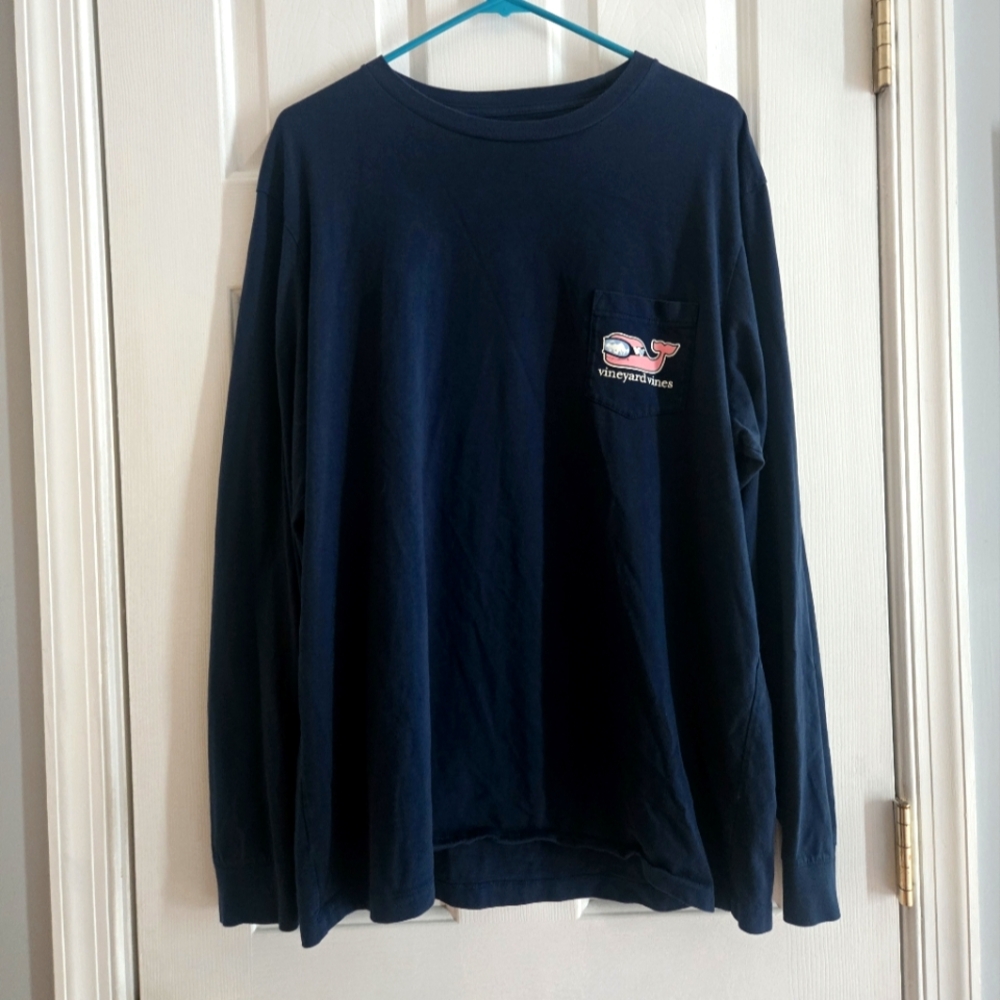 Vineyard Vines Men's Navy Long Sleeve Shirt Large
